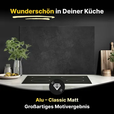 Produktbild von Spritzschutz Küchenrückwand aus Aluminiumverbund in Matt 100 x 50 cm Anthrazit Betonstruktur