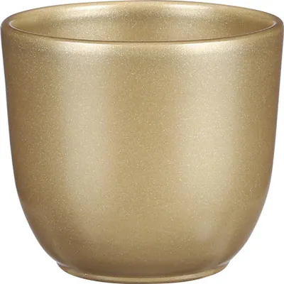 MELTOM Blumentopf-Set 2-teilig (M + L) – Rund, Gelb, Aus Frostsicherem PP-Kunststoff, Für Indoor & Outdoor (M: 18,5x15 Cm, L: 21,5x18 Cm)