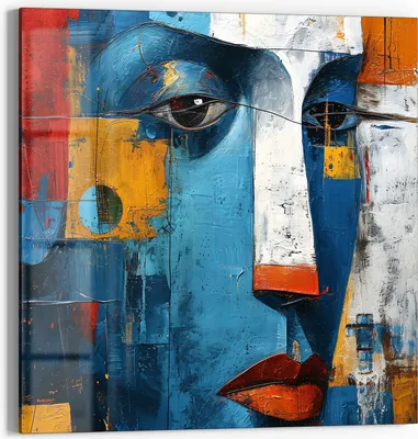 Produktbild von DEQORI Glasbild Echtglas 30x30 cm 'Gesichter der Kunst' Wandbild Bild modern Deko