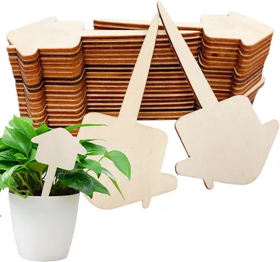 Obrázek produktu pro Štítky zahradní dřevo, 60x mini štítky na rostliny, štítky na rostliny dřevo, štítky na rostliny, štítky na rostliny bambus, štítky na rostliny ve tvaru šipky, zahradní štítky, prémiové dřevěné štítky na rostliny
