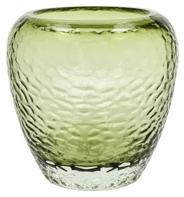 Imagen del producto de Jarrón y candelabro de vidrio Pomax Prisma, color verde, diámetro 25,5 cm, altura 25 cm