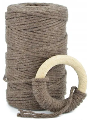Obrázek produktu pro Bavlněný provázek na macramé kroucený 2mm 60m hnědý