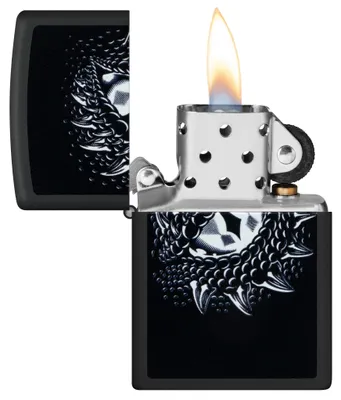 Produktbild von Zippo Sturmfeuerzeug Dragon Eye, Schwarz Matt, Nachfüllbar, Windfest