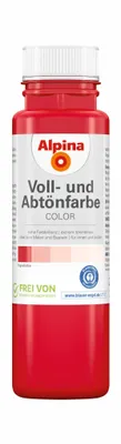 Produktbild von Alpina Color Wandfarbe Voll- und Abtönfarbe für Außen und Innen Fire Red 250 ml