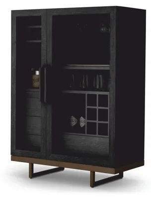 Zdjęcie produktu dla Casa Padrino luksusowa szafka barowa czarny szary / brąz h. 150 cm - Meble barowe