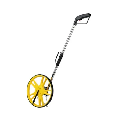 A measuring wheel on a white background.