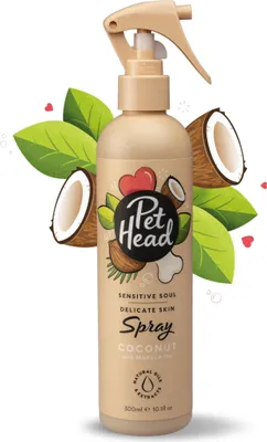 Produktbild von Pet Head Sensitive Soul Fellspray, 300 ml, Kokosnussduft, für empfindliche Haut, vegan, tierversuchsfrei