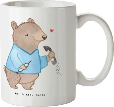 Produktbild von Mr. & Mrs. Panda Tasse Arzthelfer Herz - Weiß - Geschenk, Teetasse, Ausbildung, Krankgeschrieben, Trinkbecher, krank, MFA, mit Spruch, Kaffeetasse, Krankenhaus, Teebecher