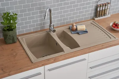 Produktbild von respekta Einbauspüle Boston 100x50x20 cm, sandbeige