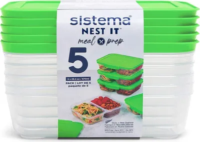 Zdjęcie produktu dla Sistema Plastics Sistema 59165 - Pojemnik - Prostokątny - 0,87 l - Zielony - Przezroczysty - Plastik - Nowa Zelandia