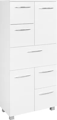 Produktbild von Midischrank Ablageschrank Badschrank Standschrank Badmöbel "Porto I" (weiß)