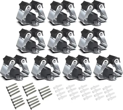 Produktbild von Trade-Shop 10 Stück Gerätehalter, Besenhalterung, Wandhalter, Gartengerätehalter, Edelstahl Wandhalterung für Wischmopp, Besen, Schaufel, Werkzeuge