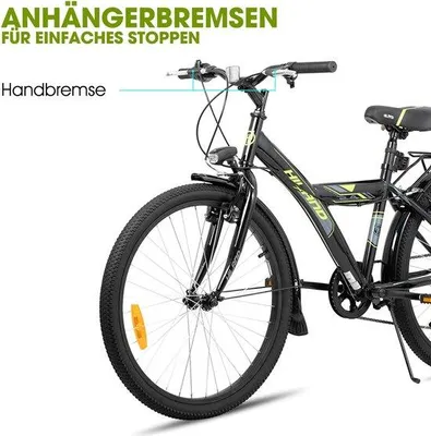 Productafbeelding van Hiland 24 inch (60 cm) kinderfiets mountainbike voor jongens en meisjes vanaf 6-10 jaar met 6 versnellingen