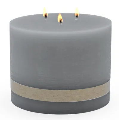 Produktbild von 1.09 3 Docht Kerze XL - ca. 14 x 14 cm - unparfümiert - Farbe: Grau