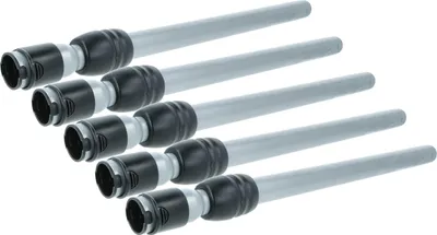 Produktbild von vhbw 5x Staubsaugerohr kompatibel mit Siemens VS07G1836, VS07G1835/03, VS07G1835/04 Staubsauger - 35 mm Anschluss, 61 - 99cm Schwarz Silber