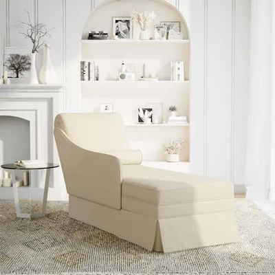 Productafbeelding van Maison Exclusive - Chaise longue met neksteun en rechter armleuning, bekleed met linnen