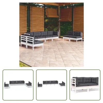Produktbild von The Living Store 8-tlg. Garten-Lounge-Set mit Kissen Kiefer Massivholz