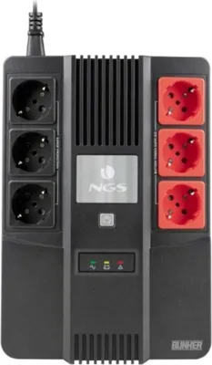 Obrázek produktu pro NGS Fortress Bunker, Pohotovostní režim (offline), 0,6 kVA, 350 W, Přetížení, Zkrat, Typ F, 6 AC zásuvky / AC zásuvek