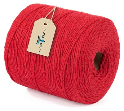 Produktbild von Linotech Makramee-Garn Rot 2mm Baumwolle 300m