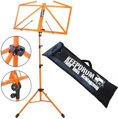 Obrázok produktu pre stojan na noty keepdrum MUS3OR oranžový s taškou