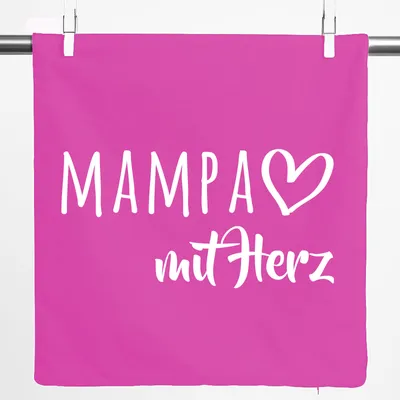 Produktbild von Huuraa Kissenbezug MAMPA mit Herz 40x40cm Fuchsia Baumwolle Dekokissenbezug Geschenkidee
