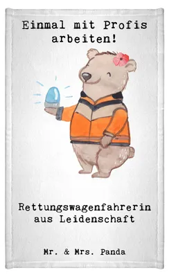Produktbild von Mr. & Mrs. Panda Handtuch Rettungswagenfahrerin Leidenschaft - Weiß - Geschenk, Klein, badezimmer, Kleines, Gästetuch, Baumwollhandtuch