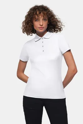 Zdjęcie produktu dla HAKRO® 10008625277294 HAKRO® Damen Polo Shirt Coolmax (Polyesterfasern) weiß Größe XL
