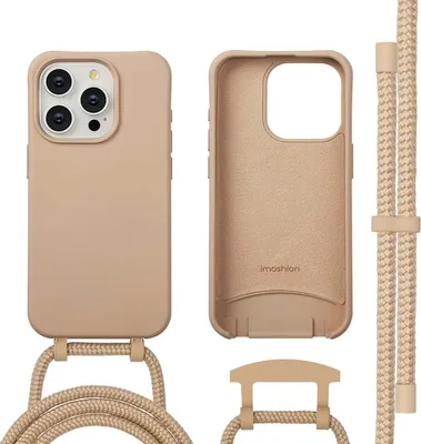 Zdjęcie produktu dla imoshion Kolorowa tylna obudowa z odpinanym paskiem z MagSafe do Apple iPhone 15 Pro – Nude