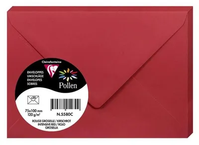 Image de Pollen by Clairefontaine Enveloppe Mini, rouge cerise
