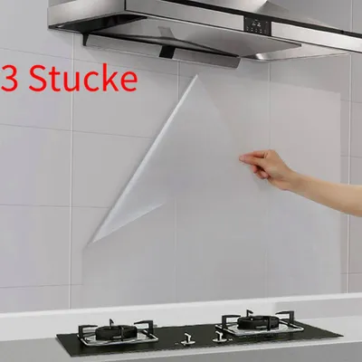 Produktbild von 3 Stücke Selbstklebend Folie Transparent,Ölfester Wandaufkleber Küche klebefolie Transparent Tapete Wasserdichte Tapete für Schrank,Möbel,Tische