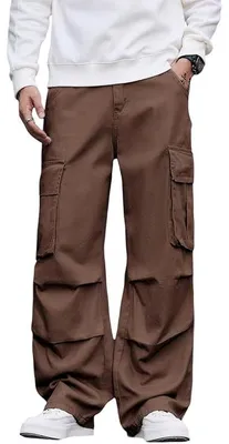 Produktbild von Herren Cargo Hose Weites Bein Y2K Skate Baggy Locker Braun S