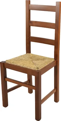 Produktbild von t m c s Tommychairs - Stuhl RUSTICA für Küche und Esszimmer, robuste Struktur aus Buchenholz, in der Farbe Helles Nussbraun lackiert und Sitzfläche aus Stroh