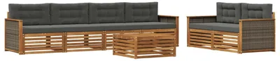 Produktbild von vidaXL Outdoor-Sofagarnitur 7 stk. Natur und Anthrazit