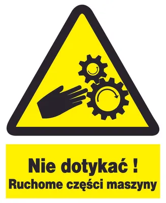 Zdjęcie produktu dla nie dotykać ruchoma część maszyny -tablica 225X275 ostrzegawcza ZNAK płyta