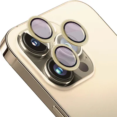 Produktbild von Bizon Glass Snap Lens Apple iPhone 14 Pro / 14 Pro Max goldener Rahmen
