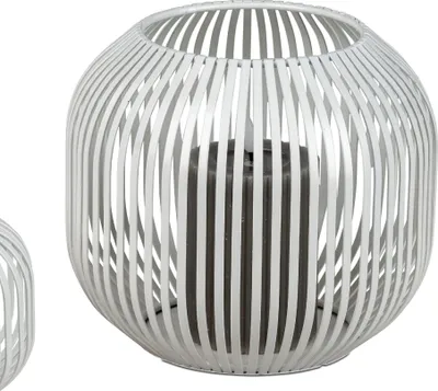 Produktbild von Windlicht Wili Stäbe in Kugelform H. 18cm weiß aus Metall Formano