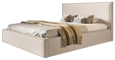 Produktbild von Bett Milano 90x200, Bettkasten und Metallrahmen, Catch-Me-Stoff, Beige