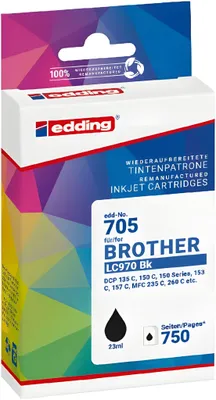 Produktbild von Edding EDD-705, Schwarz, 23 ml, 1 Stück(e), 750 Seiten, Einzelpackung