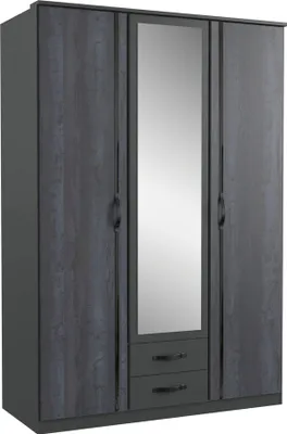 Produktbild von Kleiderschrank Drehtürenschrank Duo-2 Ausführung wählbargraphit / Digitalprint Steel-Optik