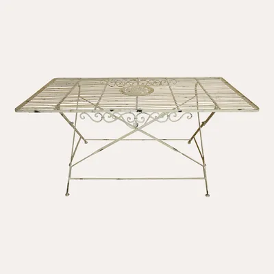 Immagine prodotto di KEYHOMESTORE | Set Tavolo da Giardino Rettangolare con 6 Sedie Bianco Anticato