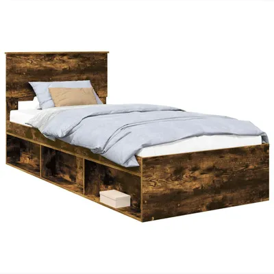 Immagine prodotto di vidaXL Struttura letto in rovere affumicato 100 x 200 cm materiale a base di legno