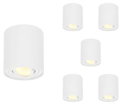 Produktbild von hoftronic LED Aufbaustrahler 4W 345lm 2700K IP20 Weiß GU10 6er Set