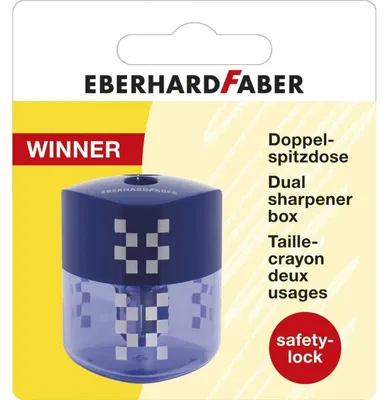 Produktbild von Eberhard Faber 585196 - Doppelspitzdose Winner auf Blisterkarte, blau, 1 Stück
