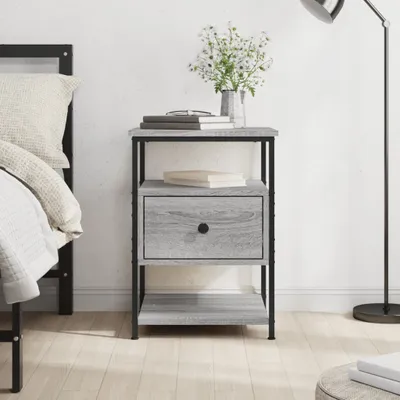 Obrázok produktu pre vidaXL Nočný stolík Grey Sonoma dub 40x42x56 cm Materiál na báze dreva - Nočný stolík - Nočné stolíky - Nočná skrinka - Šatníková skriňa