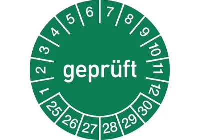 Produktbild von Mehrjahresprfplakette 30 mm geprft 2025 - 2030 Folie