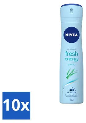 Immagine prodotto di 10 deodoranti spray Nivea Fresh Energy - 150 ml - Confezione - 10 pezzi