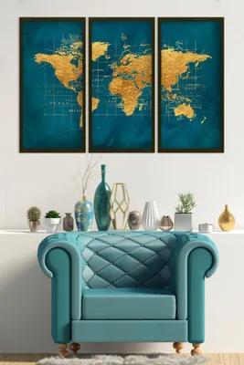 Obrázok produktu pre Wallity, elegantná sada nástenných obrazov (3 kusy) z MDF, 70 x 33 cm, 100% drevený rám