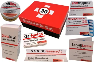 Produktbild von Erste Hilfe Set, Sanikasten zum 30. Geburtstag (7-teilig)