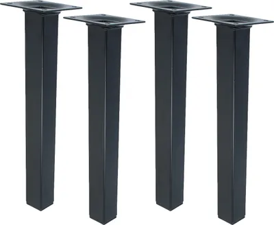Produktbild von Möbelfüsse Schwarz 4er Set Möbelbeine Eckig Tischbeine Tischfüße Möbelstützen modern Höhe 250mm