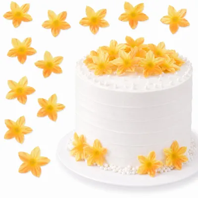 Produktbild von Kwiatki z opłatka MINI 2 cm Cieniowany Herbaciany 15 szt - dekoracja tortów